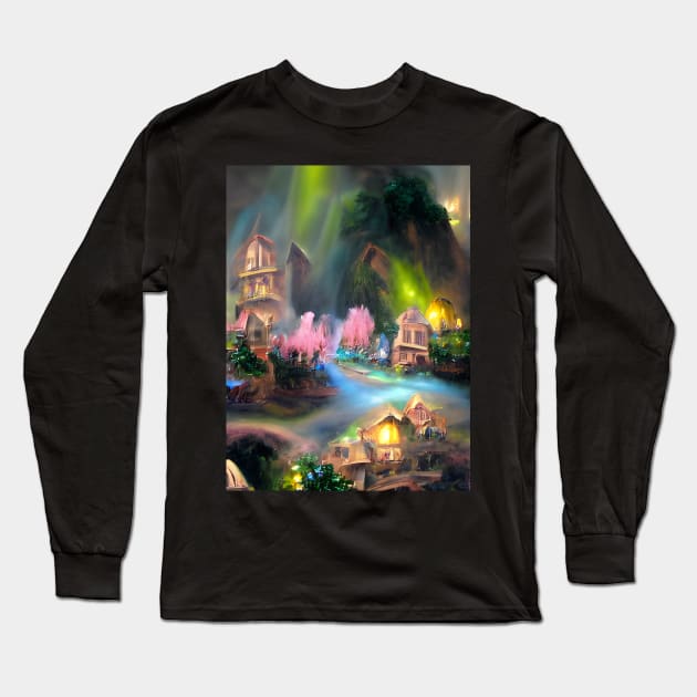 Fairyland village Long Sleeve T-Shirt by Roguex